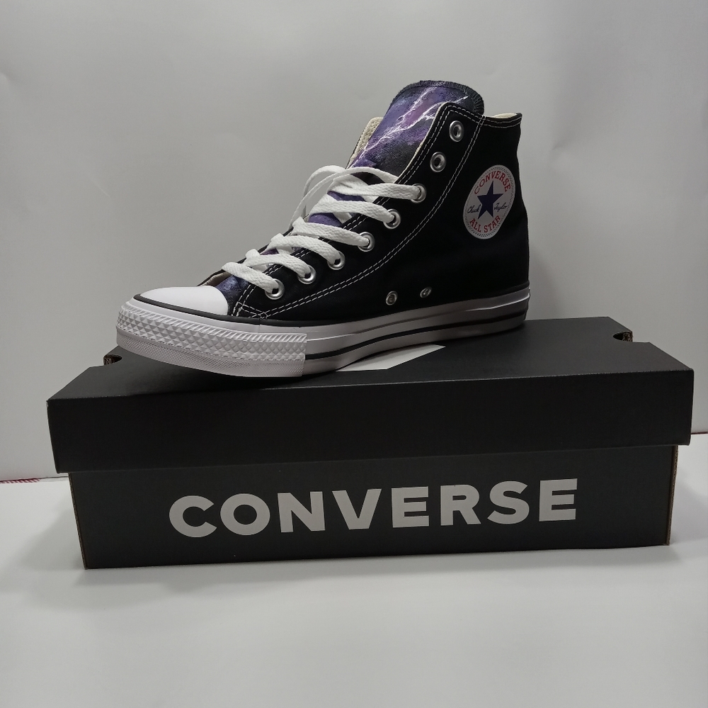 Converse - Black with Hand-painted Lighting, Women's 9